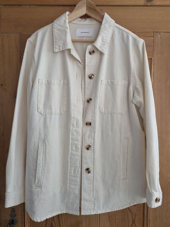 Jeans-Hemdjacke ecru in Grösse 42