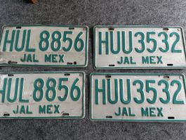 2 Paar mexikanische Nummernschilder
