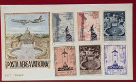 VATIKAN FLUGPOST DEKORATIV AL ITALIA FLUGZEUG ST PETER 1967