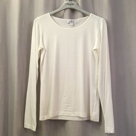 Piu & Piu Basic Langarm Shirt Viscose Jersey milk Gr 44 neu
