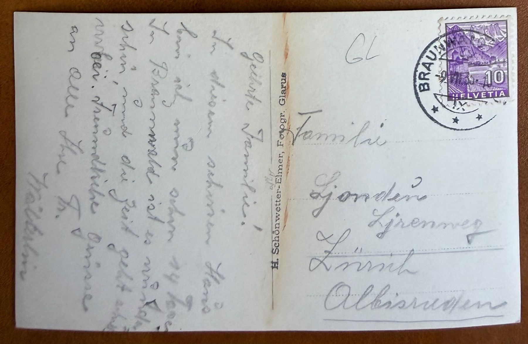 Cartoline postali: Braunwald - Pension Bergfrieden 1935 – Usato da Lutry venduto da Ediego 1
