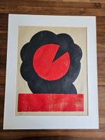 Bild von Künstler Leuenberger, roter Kreis m. schwarzem Rand