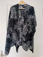 Schwarz / weisser Kimono im Blumen-Look