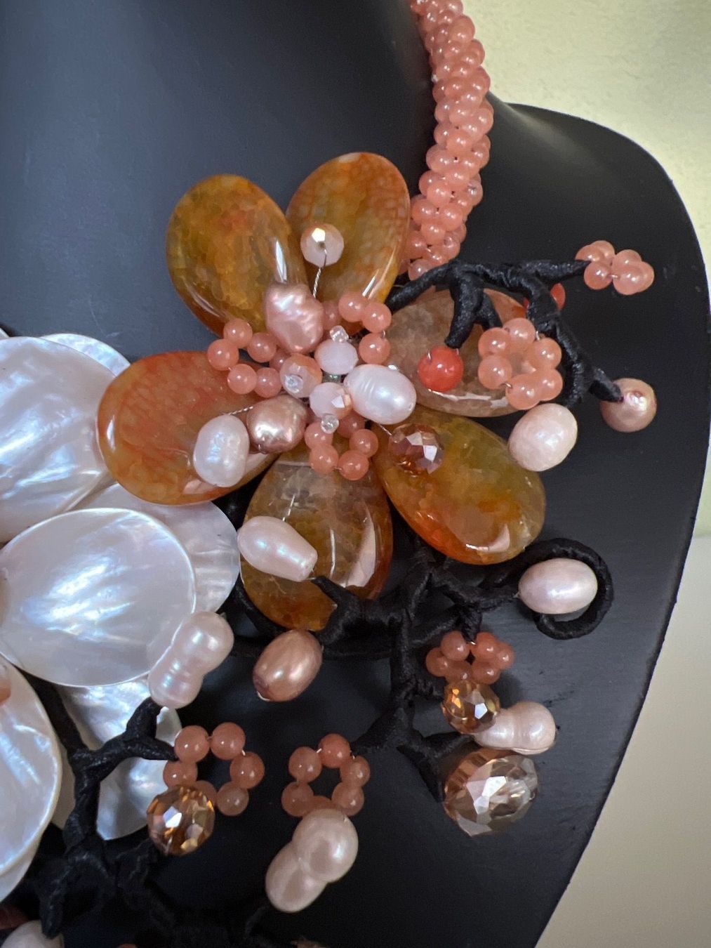 Ketten: Wunderschöne Blumenkette mit Perlmutt – Neu (gemäss Beschreibung) aus Seon von Sunny-Schmuck78 3