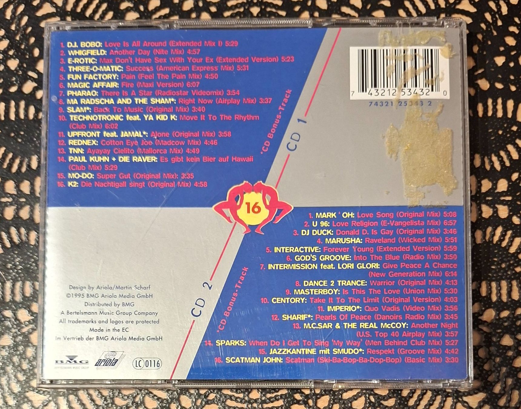 CD: Maxi Dance Sensation 16, 2CD Hit Compilation Sampler 1995 – Usato da Schönenberg TG venduto da breiti12 1