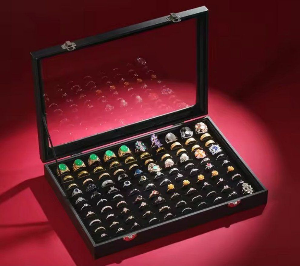 Portagioie: Ringbox mit 100 Fächern - Boîte bague avec 100 compartiments – Nuovo e nell'imballaggio originale da Lausanne venduto da LOVA-MUSICA-WATCH
