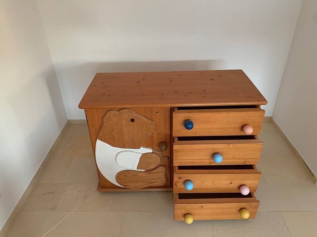 Cassettiere: Holz-Kindermöbel/Kommode mit Bärenmotiv – Usato da Greifensee venduto da GMS_CH 3