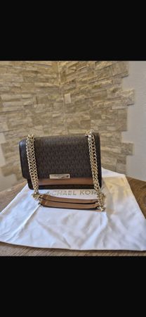 MK Michael Kors Tasche Leder braun Gold Kette 