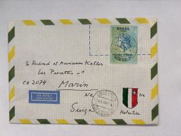 Enveloppe Vintage Brésil-Suisse, parfait collectionneur!