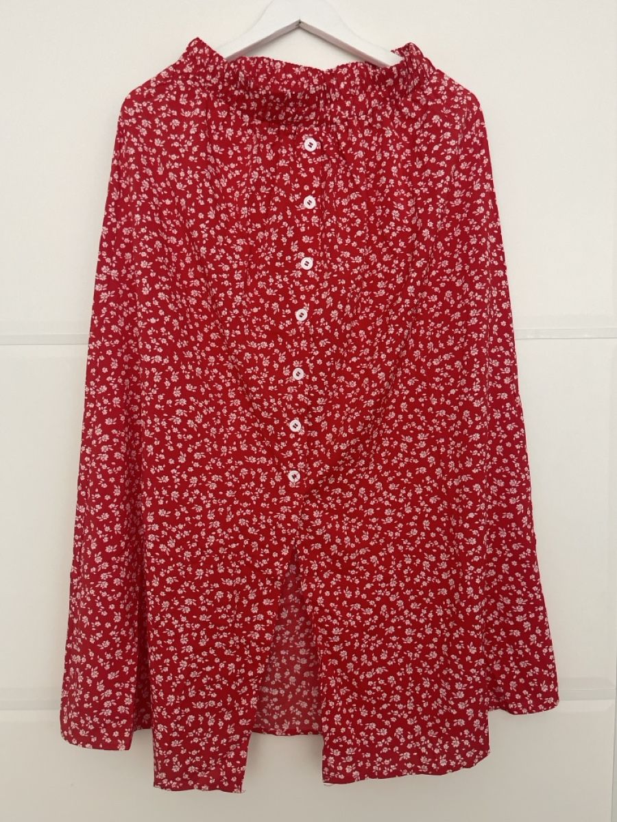 Jupes: Rock rot Blumenmuster Grösse M 100% Polyester – Neuf (Voir description) à Mühlau par Jasil66
