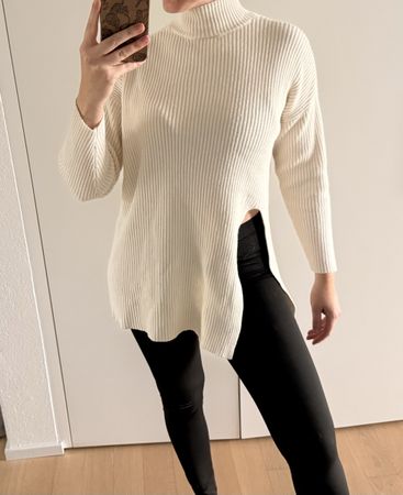 Only Strickpullover Rollkragenpullover mit Schlitz, L only