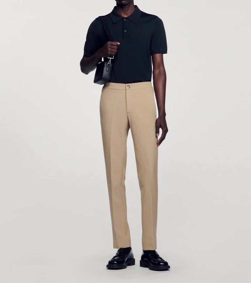 Sandro Pantaloni: SANDRO Men's Jersey Trousers Pants Beige Stretch – Usato da Münchenstein venduto da B771