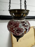 Hängeleuchte Mosaik Metall rot Glas Hängebeleuchtung.