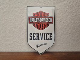 Emailschild Harley Davidson Service Motorrad Emaille Schild