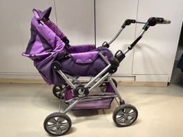 Puppenwagen Chic 2000 lila mit Tragetasche guter Zustand