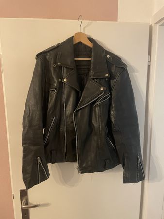 Vintage Bikerjacke aus Leder Grösse L