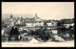 Solothurn, Stadtansicht mit Brücke und 