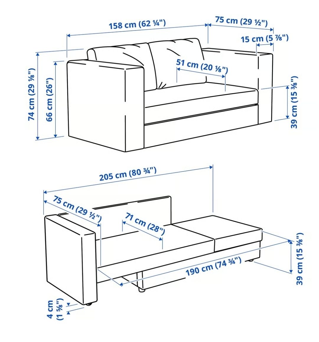 Sofas: 2-er Bettsofa, dunkelgrau – Gebraucht aus Wollerau von Manogotto 6