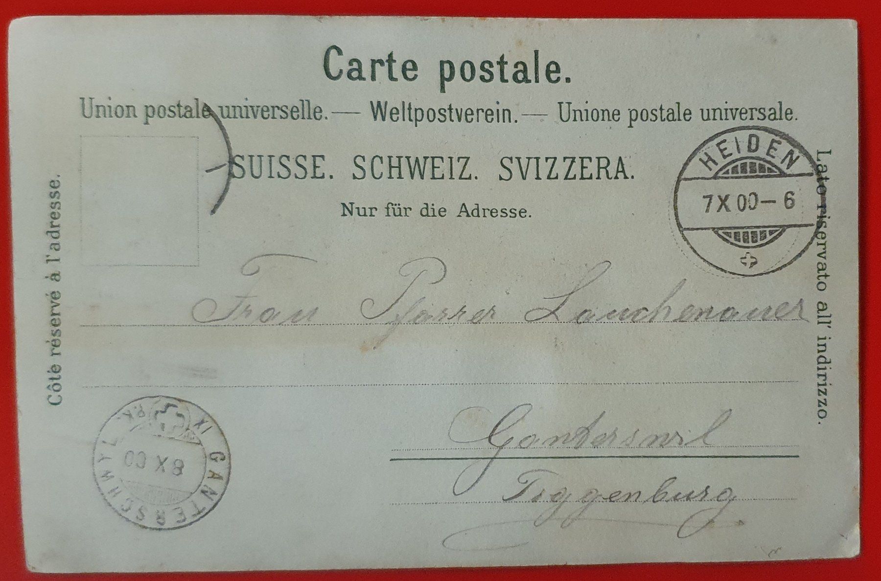 Cartoline postali: Gruss aus Heiden 1900 – Usato da Kreuzlingen venduto da Rschweiz1 1