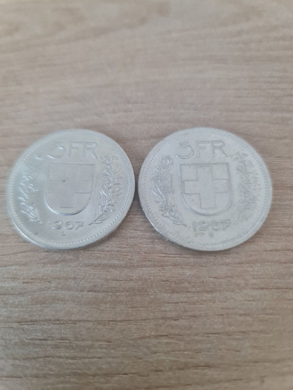 Alle Münzen: 2 SCHWEIZER SILBERMUENZEN 5 FRANKEN 1967 – Gebraucht aus Windisch von MarcelS01