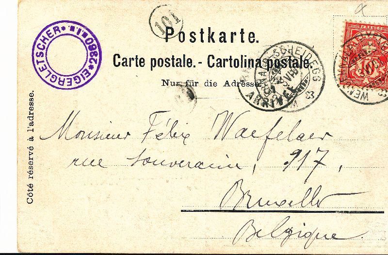 Cartes postales: Bern - Kornhauskeller Litho 1900 Stempel Eigergletscher – D'occasion à Emmenbrücke par teestube 1