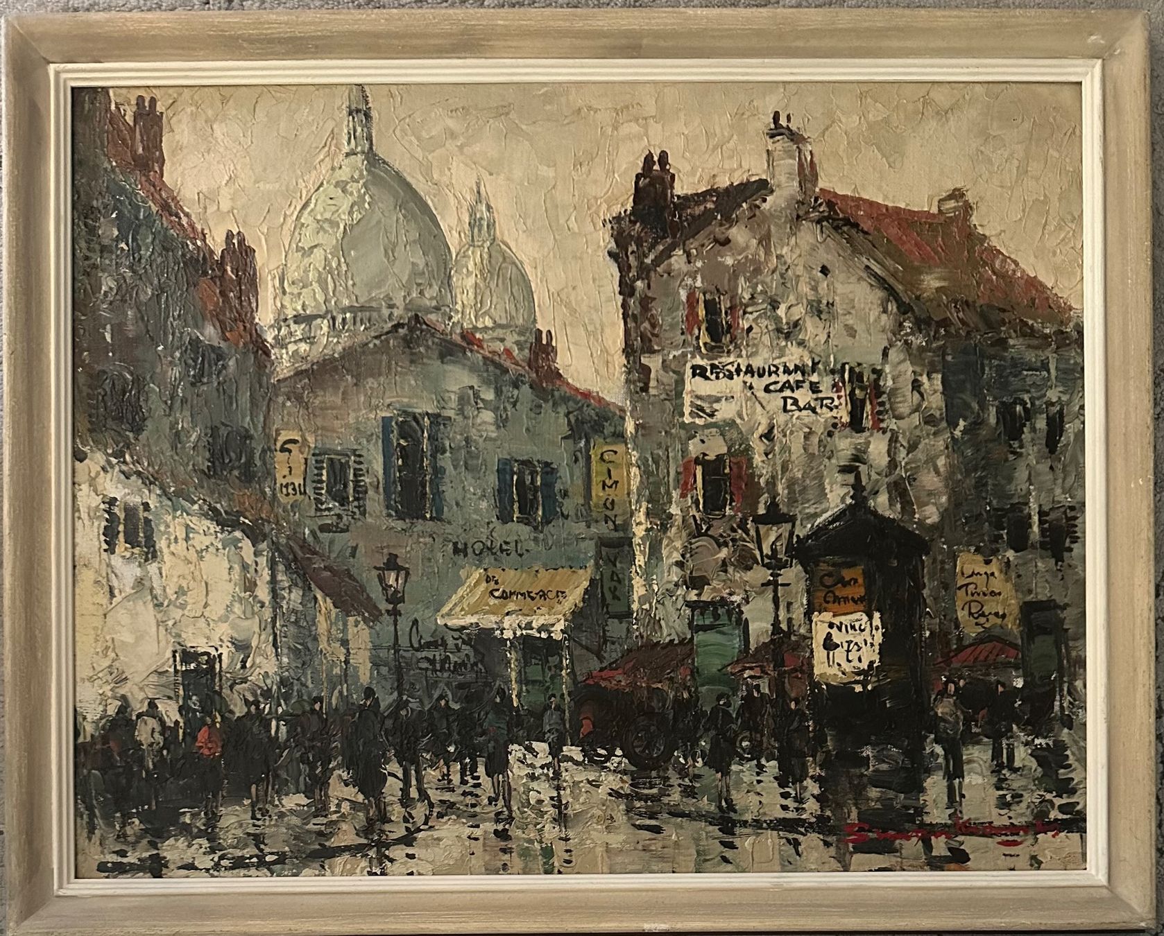 Simon Kramer (1940-2015) Paris Szene Gemälde (Gebraucht) in Root für ...