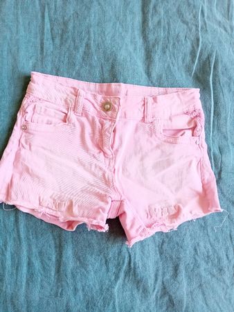 Rosa Jeans-Shorts für Mädchen, 7–8 Jahre, Buntbarsch, Sommer