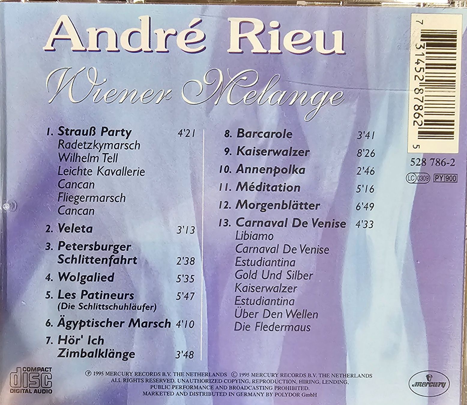 CDs: André Rieu - Wiener Melange – Gebraucht aus Wahlen b. Laufen von Cg10 1