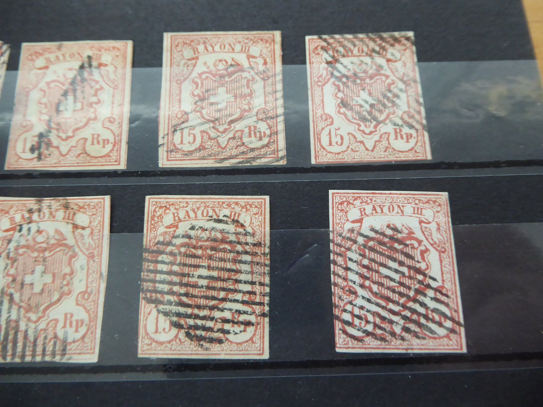 Alle Briefmarken: RAYON III Type 20 Stein 1-10 ansehen – Gebraucht aus Rothrist von swisstools 1