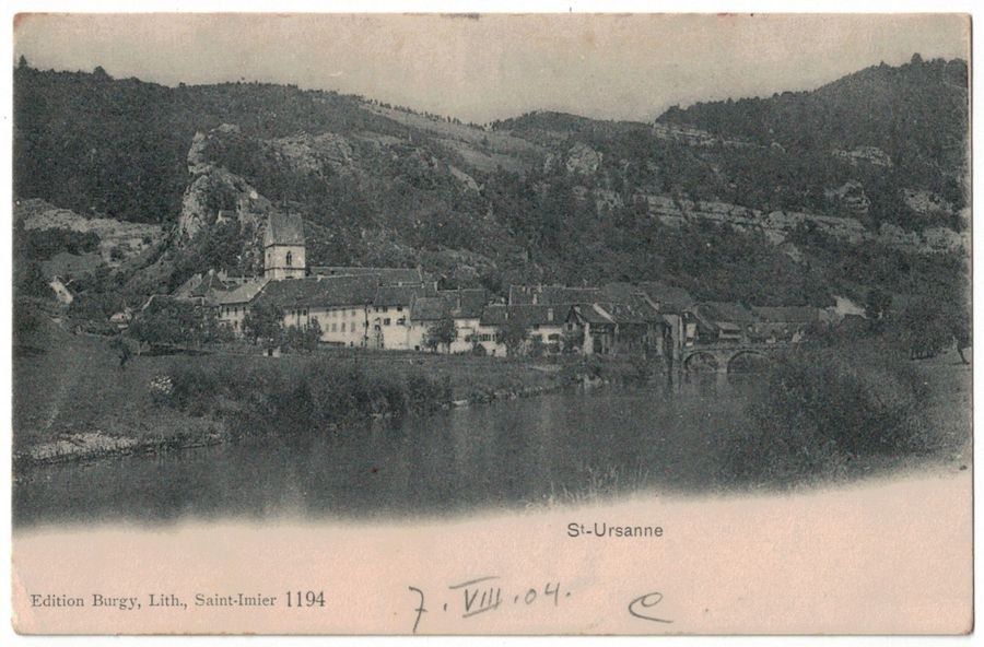 Cartoline postali: St-Ursanne, circulée 1904 – Usato da Frauenfeld venduto da POML