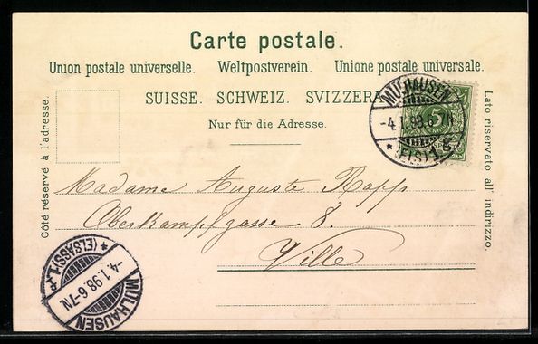 Cartoline postali: Litho Basel, Strassburger Denkmal und We – Usato da Berlin venduto da bartko-reher 1