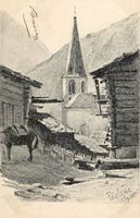 Evolène  VS  -   mulet / Maultier     en 1895