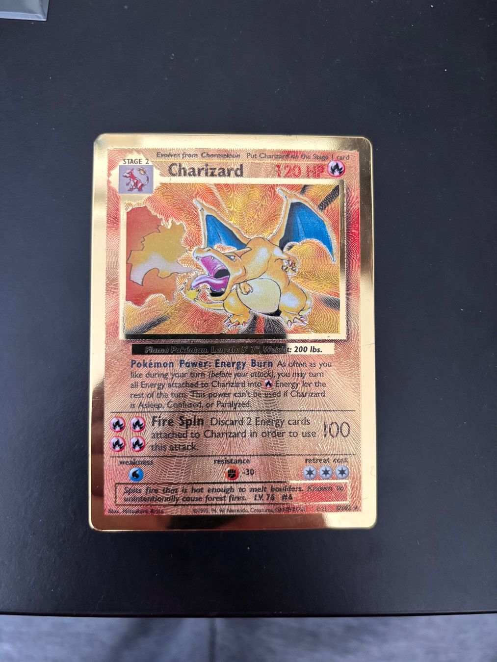 Pokémon Sammelbilder & Trading cards: Pokemon Charizard Gold Card Base Set mod played – Gebraucht aus Ascona von ElfieLove