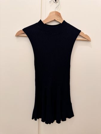 Miss Selfridge Black Ribbed Top. Size EUR 36