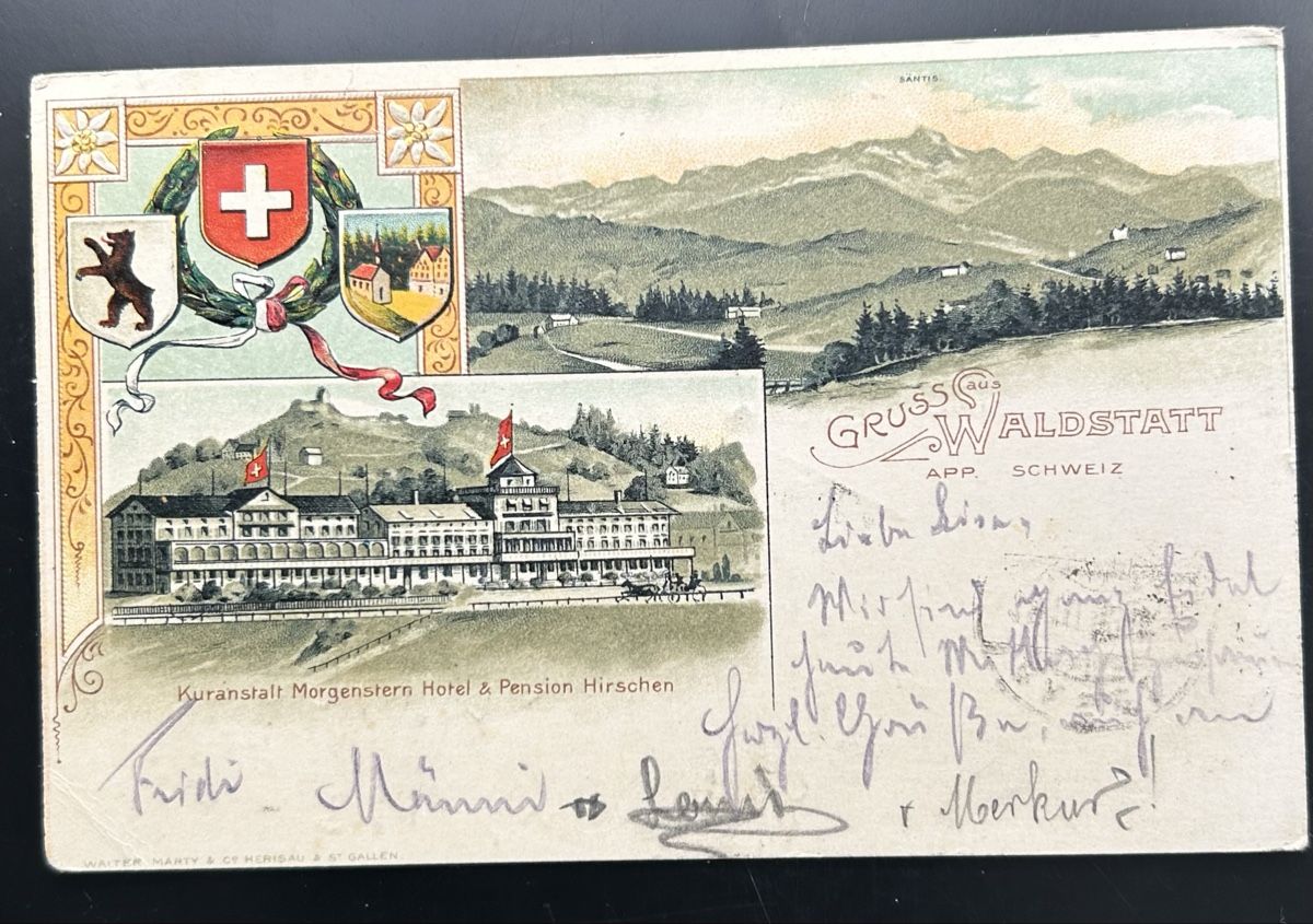 Cartoline postali: Prägekarte Gruss aus Waldstatt  – Usato da Horw venduto da Tellbub