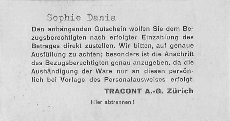 Tutti i francobolli: Empfangsschein mit Marke SPANISCH-BRÖTLI-BAHN, ab 1.-- – Usato da Lufingen venduto da philatelieshop 1