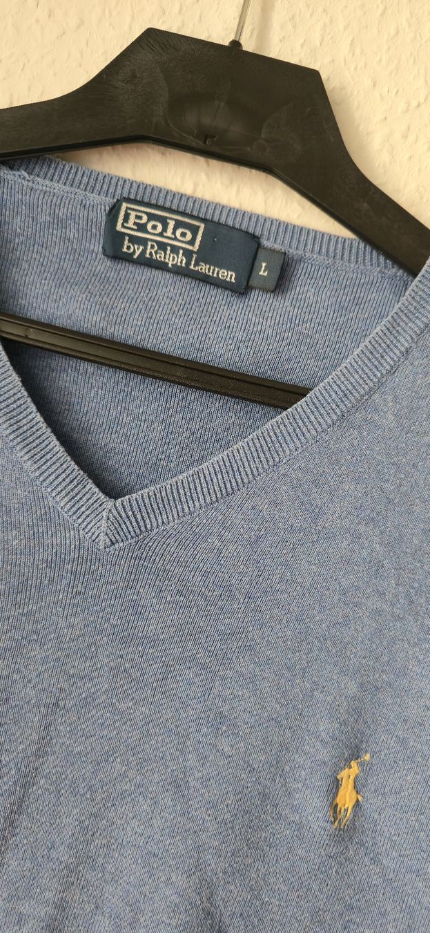 Ralph Lauren Maglioni & Felpe: Pull Ralph Lauren col V Bleu Ciel, Taille L – Usato da Genève venduto da MariaS2 2