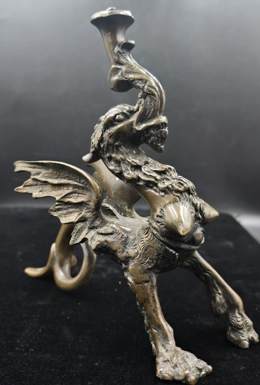Portacandele: Alter Drachenleuchter, Messingbronze-Kerzenhalter – Usato da Rorschacherberg venduto da snOOpydOg11 7