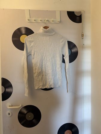 Women's Turtleneck Sweater, White, XS-S