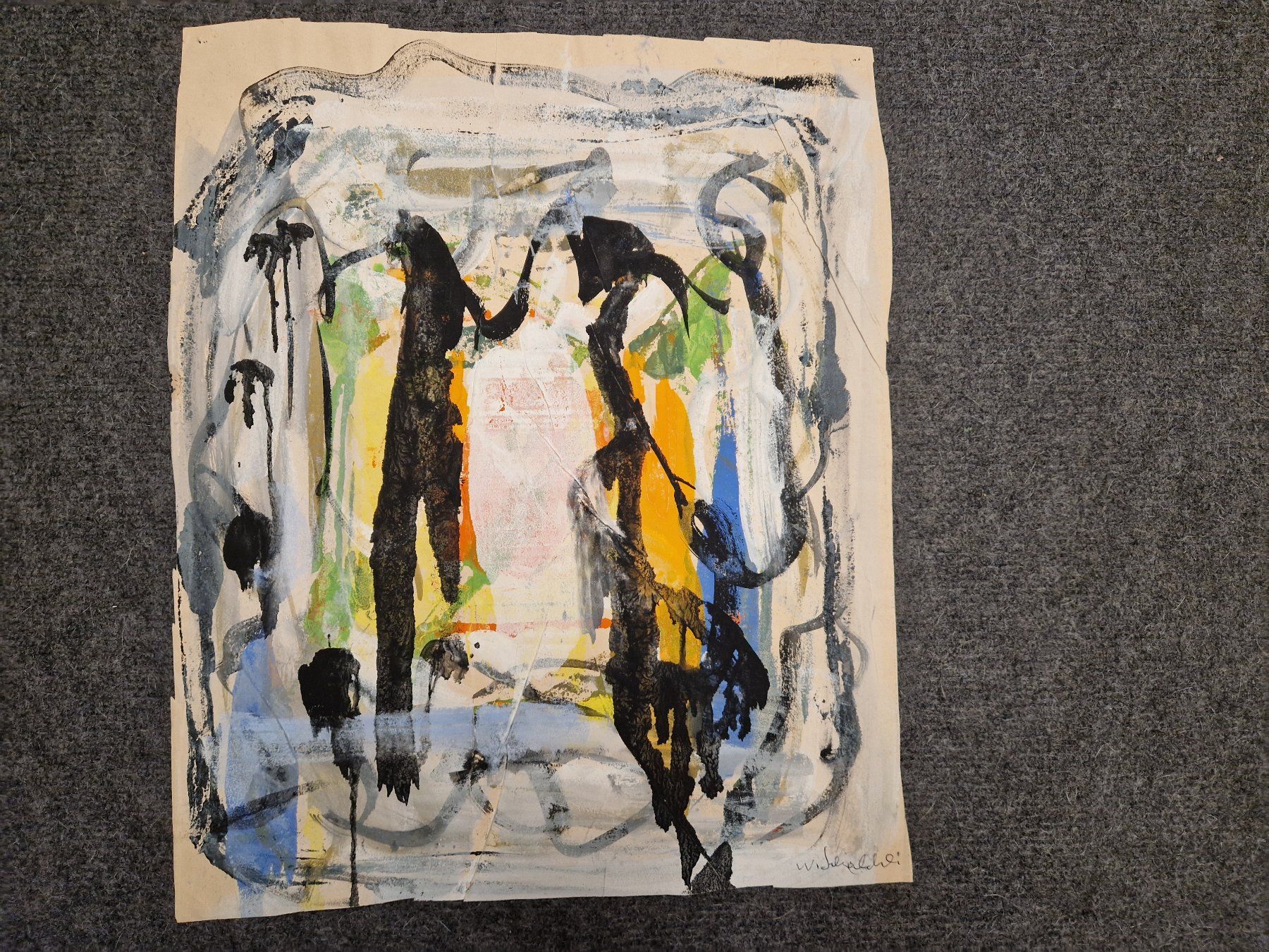 Dipinti: modernes Aquarell signiert ? W.S.. – Usato da Seedorf BE venduto da Stibutz 2