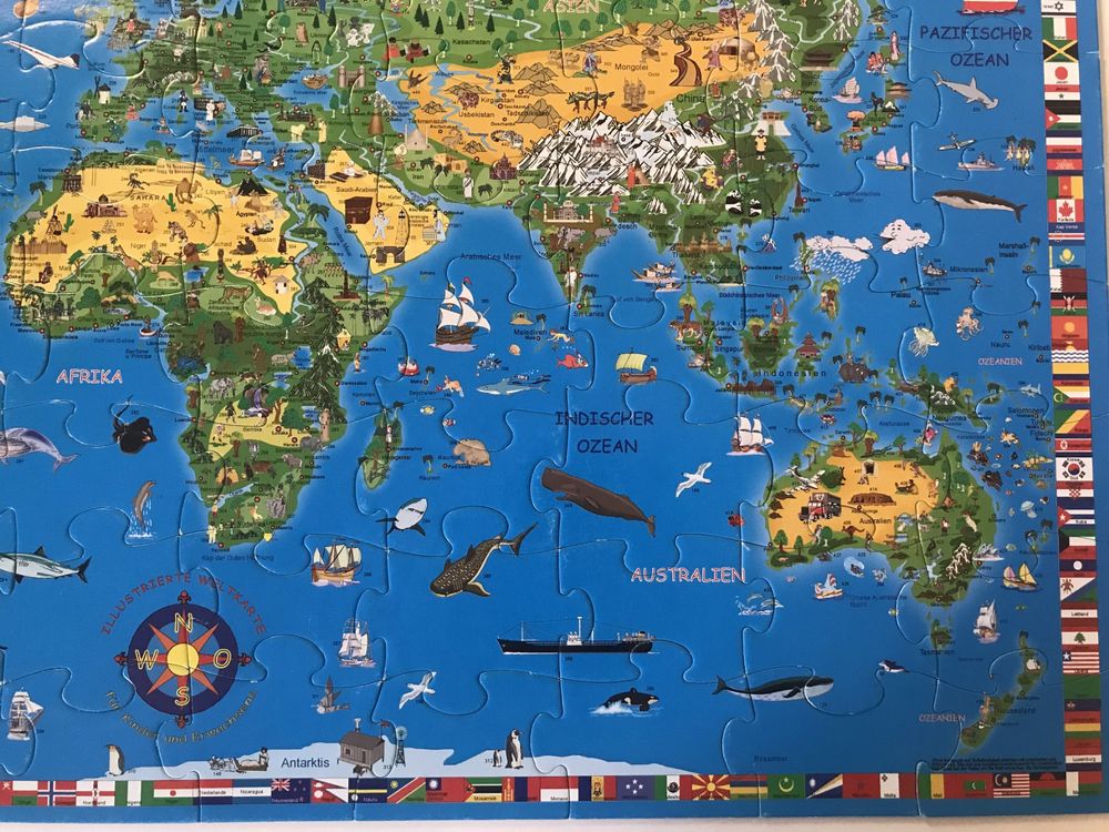 Puzzle: Puzzle Illustrierte Weltkarte – Usato da Therwil venduto da Buchfinken 3