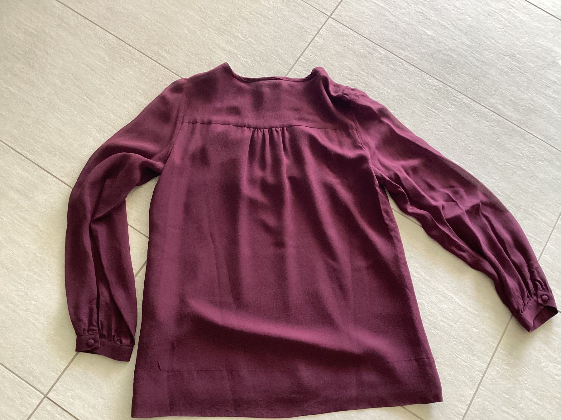 Camicette: Seidenbluse in Bordeaux 100% Seide – Usato da Cham venduto da Lanza08 2