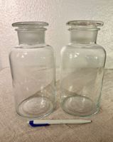 2 anciens bocaux en verre soufflé, début 20ème