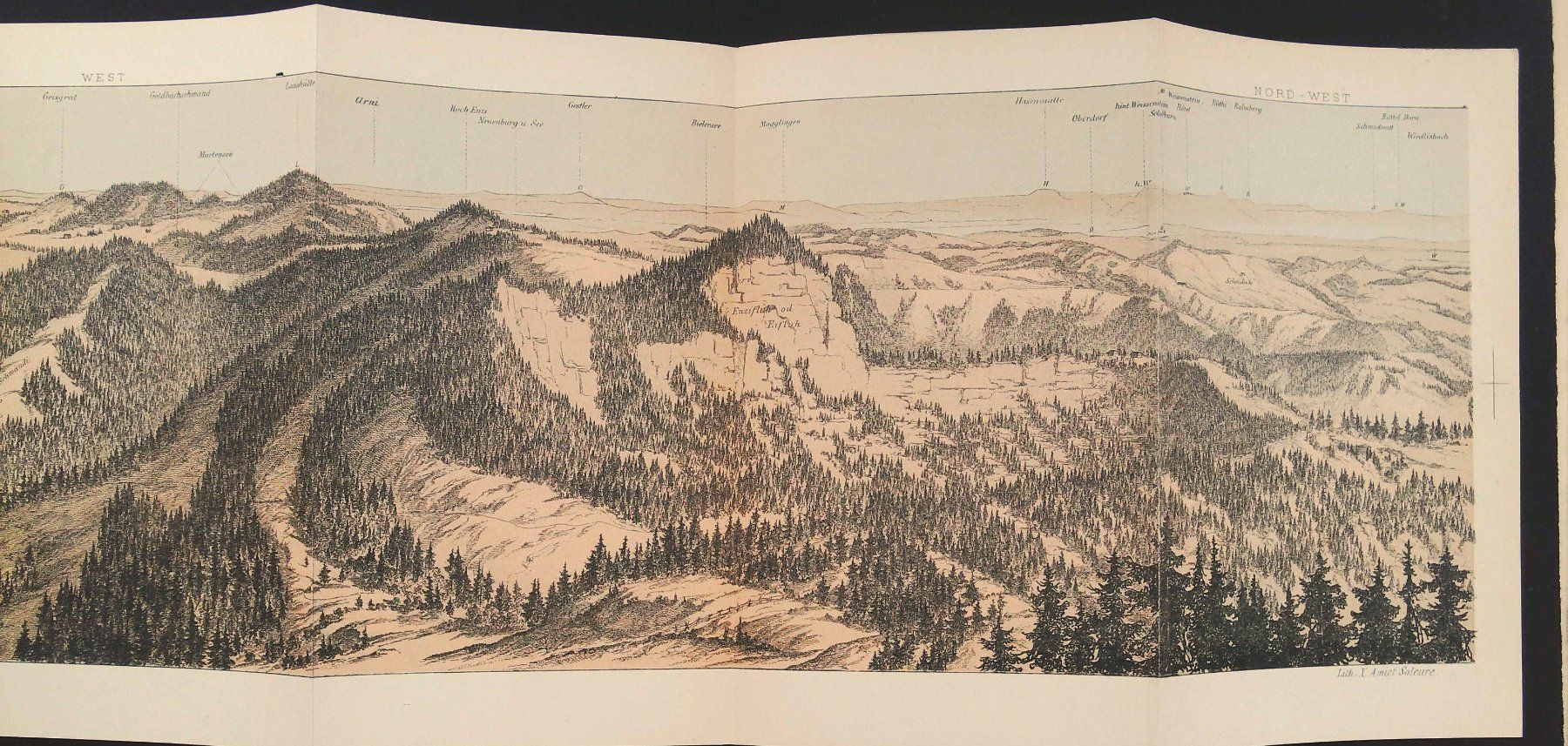 Cartine & Atlanti: Napf Panorama von Hürzeler 1883 – Usato da Rafz venduto da booksell 2