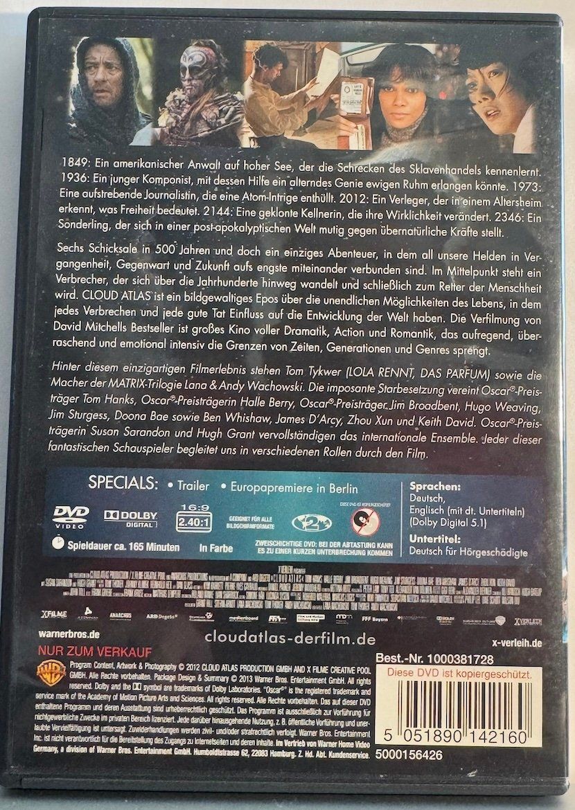 Tutti i DVDs: DVD  CLOUD ATLAS – Usato da Wisen venduto da gigisna 2