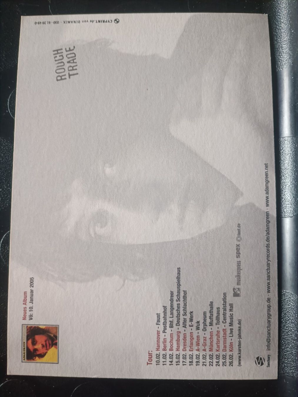 Autogramme: Adam Green - handsignierte Autogrammkarte – Gebraucht aus Menziken von Artographs 1