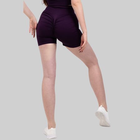 Shorts Damen Seamless Waist Sport Dunkel Lila M Gym YAKWARY