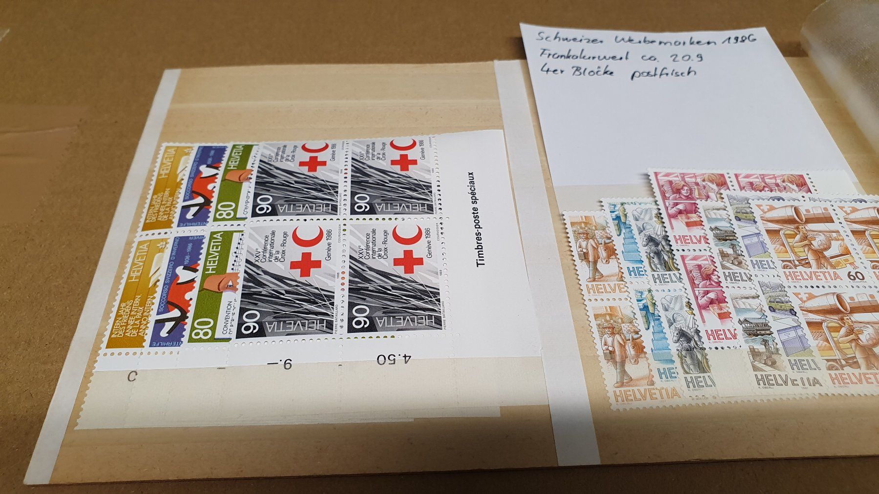 Tutti i francobolli: Schweizer Werbemarken Konvolut 1986 4er Blöcke postfrisch – Usato da Richigen venduto da Auerhahn11 1