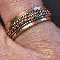 Kupfer Magnet Ring Herren Damen Flechtdekor verstellbar
