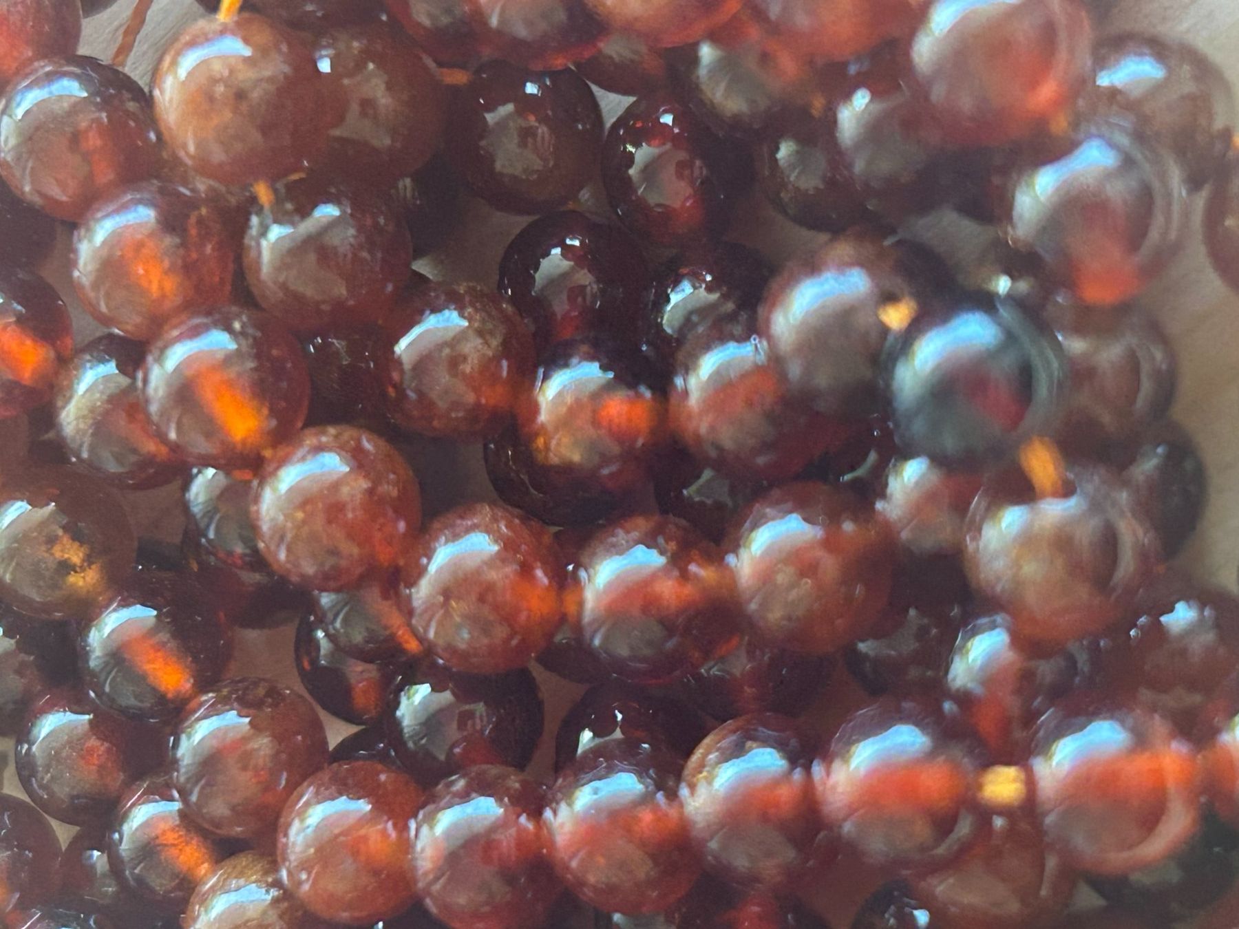 Minerali & Pietre curative: Strang echte orange Granat 6 mm – Nuovo e nell'imballaggio originale da Niederrohrdorf venduto da Ytobi 2